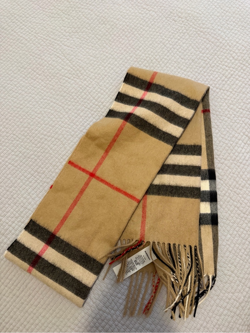 Classic Beige Plaid Scarf - Designer Style